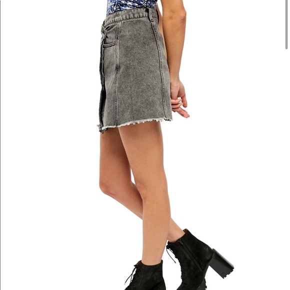 FREE PEOPLE Parker Wrap Denim Mini Skirt - Picture 3 of 8